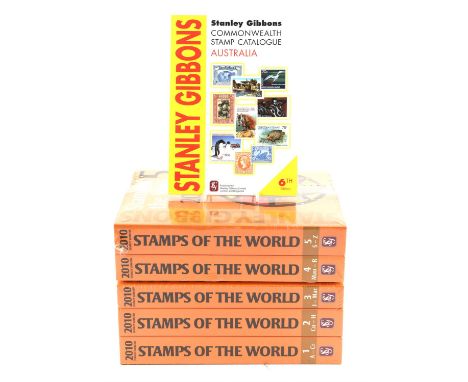 Stamp catalogues, two (2) archive boxes including 2010 Stamps of the World (unopened), Stanley Gibbons Australia 6th Edition 