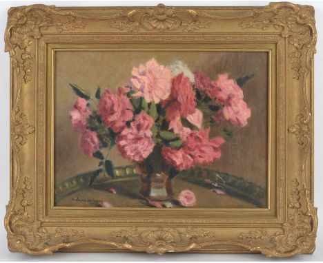 A. Jacques Weismann (twentieth century), Still life with flowers, oil on board, signed lower left, 25 x 33cm.; together with 