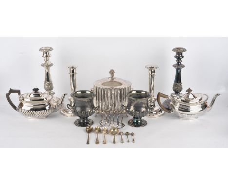 Late Victorian silver plated biscuit box with integral tray base and hinged cover with wheat sheaf knop by G. R, Collis & Co.