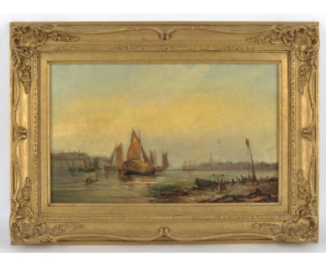 Follower of Henry Redmore, Vessels off the coast, a pair, oil on canvas, one bears a signature and date lower left, each 25 x