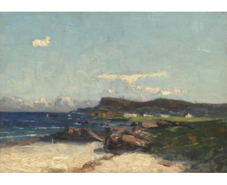 John Reid Murray (Scottish 1861-1906), Coastal landscape, oil on canvas, signed lower right, 26 x 36cm. Framed.Condition Repo