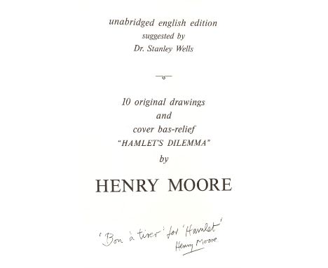 [MOORE, Henry (1898-1986)]: SHAKESPEARE, William (1554-1616). Hamlet. Rome: Delfino, [1985]. first edition, first printing, u