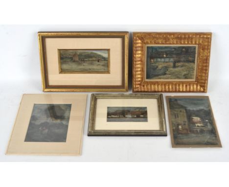 Henry Boddington (British 1849-1925), A group of five watercolour works, believed to be from the artists studio, including: F