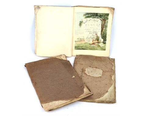 "Select and Original Pieces written at M Sigstons Academy, Queen Square, Leeds , by Jn. Lucas 1817", manuscript with watercol