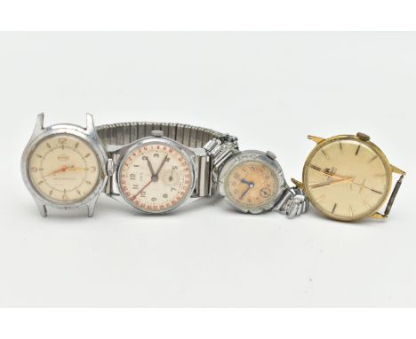 FOUR WATCHES, to include a gents 'Oris' wristwatch, manual wind, Arabic numerals, red outer Arabic Calander numerals, with re