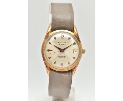 A GENTS 'FELCA' WRISTWATCH, automatic, round silver dial signed 'Felca 41 jewels, Air navigator Automatic', Arabic numeral tw
