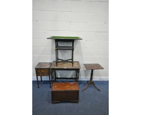 A SELECTION OF OCCASIONAL PERIOD FURNITURE, to include an oak rectangular side table, width 77cm x depth 46cm x height 70cm, 