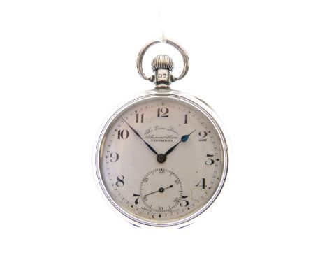 Gentleman's silver cased pocket watch, the white enamel Arabic dial inscribed Thomas Hare, Enniskillen, with subsidiary secon