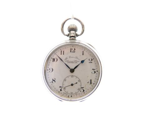 Gentleman's silver cased pocket watch, the white enamel Arabic dial inscribed Thomas Hare, Enniskillen, with subsidiary secon