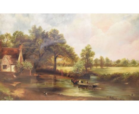 A. Arch - (after Constable) - Oil on canvas - The Hay Wain, signed and dated 1915 lower right, 38cm x 59cm, in a gilt frame  