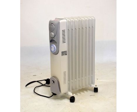 Eterna two kilowatt oil filled heater with timer, 42cm wide x 63cm high  