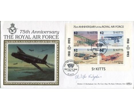 BATTLE OF BRITAIN: Benham 75th anniversary of the RAF FDC signed by Battle of Britain ace Christopher Foxley Norris DFC. Good