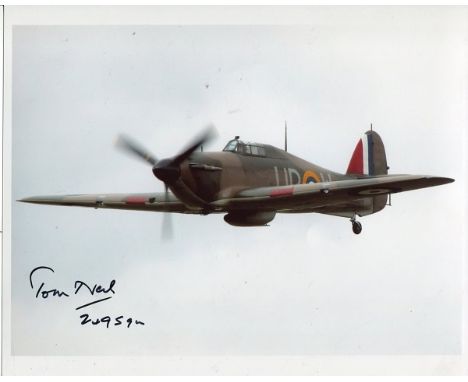 BATTLE OF BRITAIN: 8x10 photo signed by Wing Commander Thomas Francis Ginger Neil, DFC & Bar, AFC, AE born 14 July 1920 who i