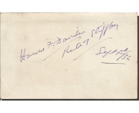 Harold Francis Davidson signed card. 14 July 1875 - 30 July 1937 generally known as the Rector of Stiffkey. Signed postcard d
