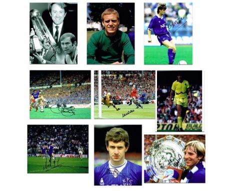 Everton Fc Legends 10 X 8 photos H Kendall, G West, I Snodin, G Sharp, N Southall, B Latchford, A Gray, K Sheedy, G Stevens. 