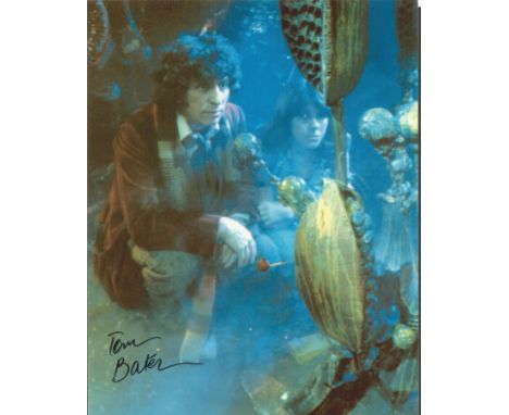 Tom Baker signed 10x8 colour photo from Dr Who. He was the 4th Dr. from 1974 1981. Good condition. All signed items come with