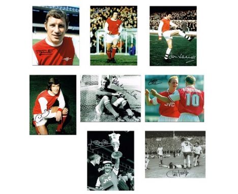 Arsenal Legends 10 X 8 photos T Neill, J Radford, J Sammels, P Storey, B Wilson, J Hartson, K Sansom, C George. Good conditio
