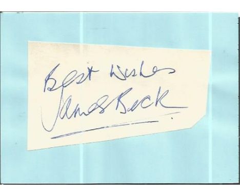 James Beck Scarce Dads Army Autograph signed 3 x 2 irregularly cut signed piece fixed to large autograph album page. Good con