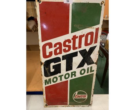AN ENAMEL CASTROL GTX ADVERTISING SIGN 
