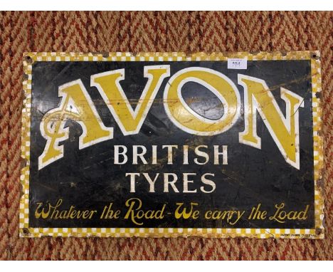 AN ENAMEL AVON TYRES ADVERTISING SIGN 