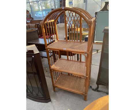 A BAMBOO THREE TIER CONSERVATORY SHELF 