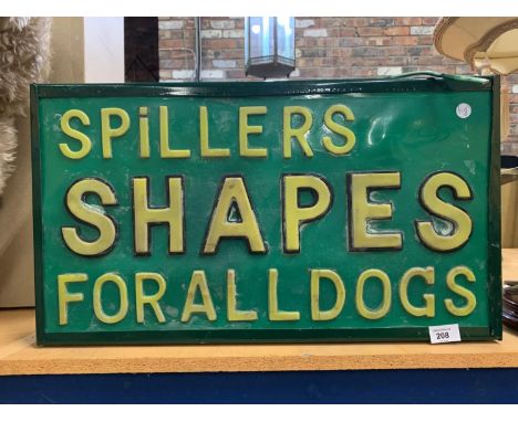 A 'SPILLER SHAPES FOR ALL DOGS' ILLUMINATED LIGHT BOX ADVERTISING SIGN 