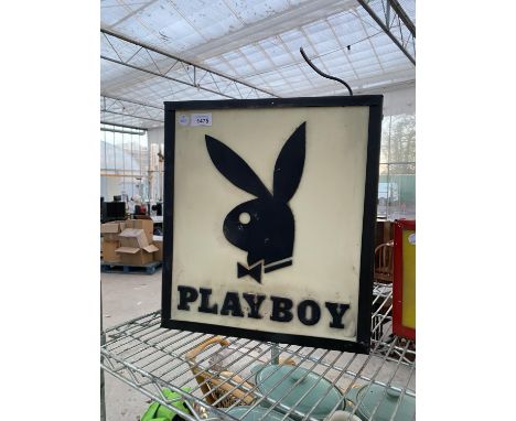 AN ILLUMINATED PLAYBOY LIGHT BOX SIGN 