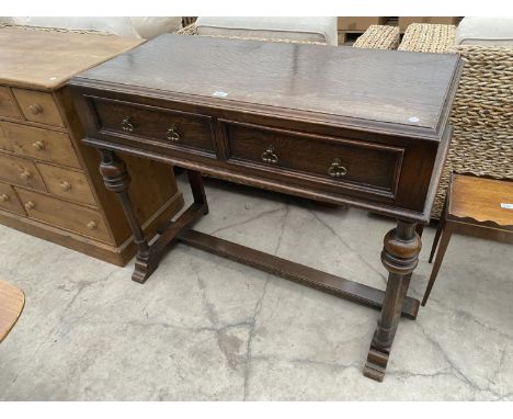 AN EARLY 20TH CENTURY OAK BUFFET TABLE (HUNTER &amp; CO MANCHESTER), 42" WIDE 