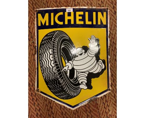 AN ENAMEL MITCHELIN TYRES ADVERTISING SIGN 