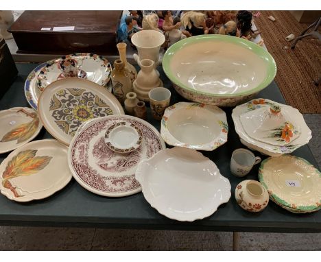 A LARGE QUANTITY OF COLLECTABLE CHINA TO INCLUDE CLARICE CLIFF, CROWN DUCAL, MYOTT ETC 