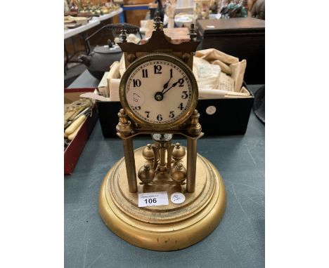 A CARRIAGE CLOCK MOVEMENT TO INCLUDE FACE AND WEIGHTS 