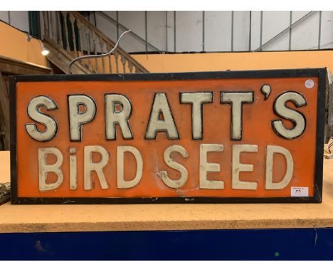 A 'SPRATTS BIRD SEED' ADVERTISING LIGHT BOX SIGN 