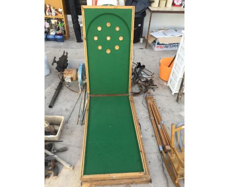 A VINTAGE BAGATELLE GAME AND A PASTING TABLE 