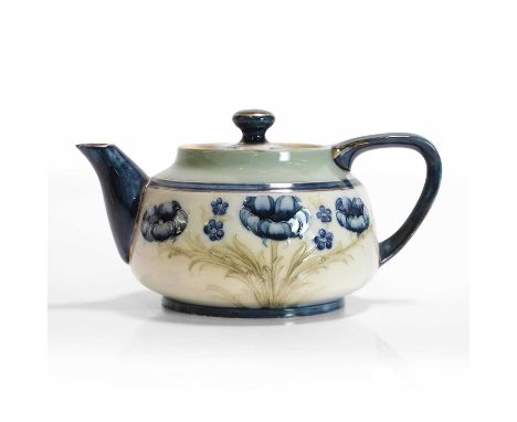 William Moorcroft (1872-1945), a 'Poppy' teapot, for James Macintyre &amp; Co., glazed earthenware, with printed factory stam