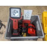 Lot of Milwaukee Portable Work Light and Assorted Battery Chargers
