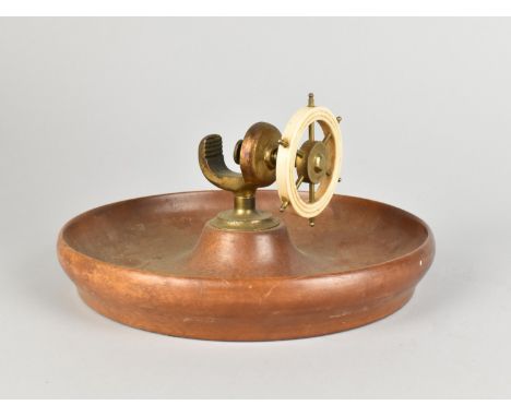 A Mid 20th Century Novelty Nut Bowl with Ship's Wheel Nut Cracker, 24cms Diameter