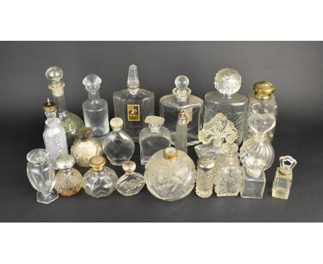 A Collection of Various Vintage Glass Perfume Bottles to include Silver Topped Example (AF), Atomiser etc (Various Condition)
