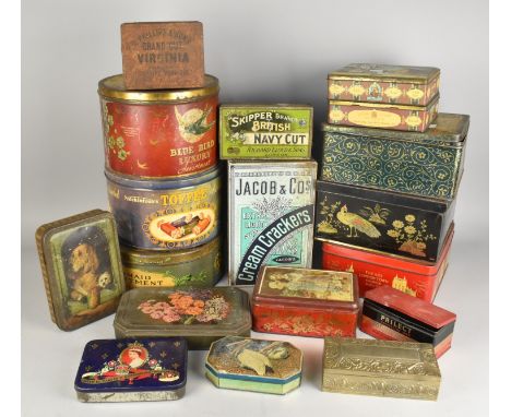 A Collection of Various Vintage Tins to Include Jacob &amp; Co. Cream Crackers, Blue Bird etc