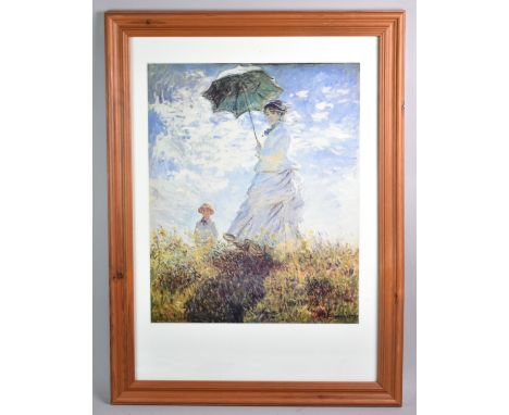 A Framed Claude Monet Print, Woman with Parasol, Subject 42x52cm