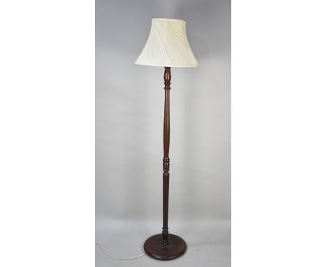 A Mid/Late 20th Century Mahogany Standard Lamp with Shade
