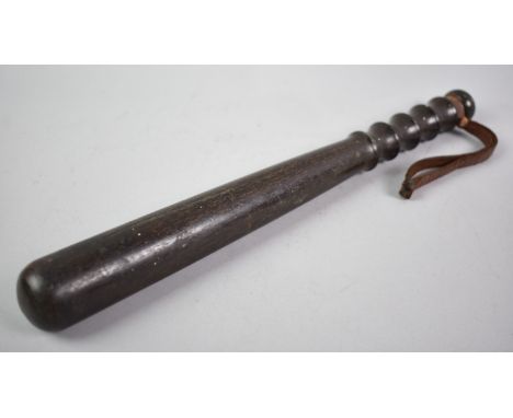 A Vintage Turned Wooden Truncheon, 38cms Long