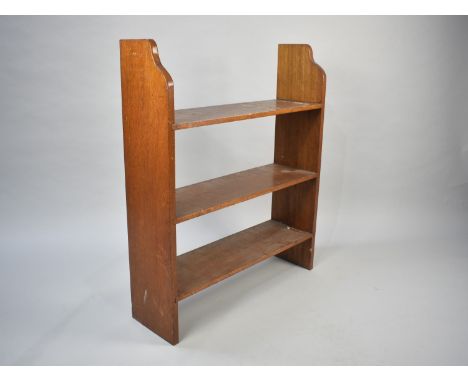 A Mid 20th Century Three Shelf Open Bookcase, 76cms Wide