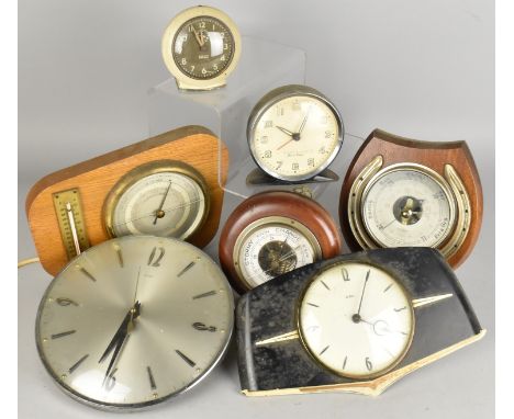 A Collection of Various Mid Century Clocks and Barometer to Include Metamec etc (Various Condition)