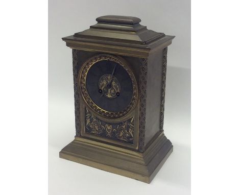 A good quality brass mounted mantle clock attractively decorated with scrolls and flowers. Approx. 32 cms high. Est. £100 - £