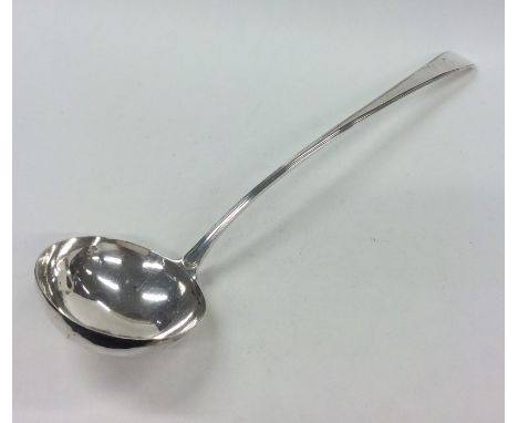 A Georgian silver soup ladle. London. By IH. Approx. 190 grams. Est. £60 - £80.