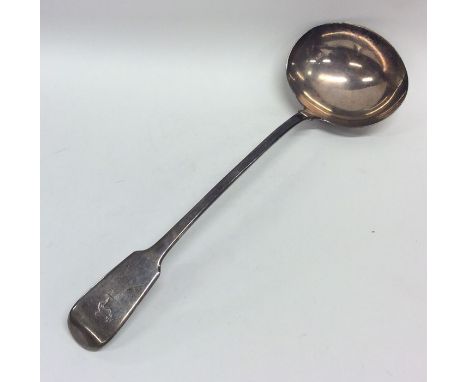 A heavy silver fiddle pattern soup ladle. London. 205 grams. Est. £70 - £90.