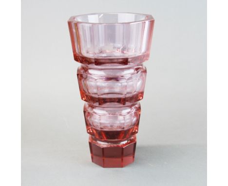 A vintage cut crystal vase, H. 26cm.