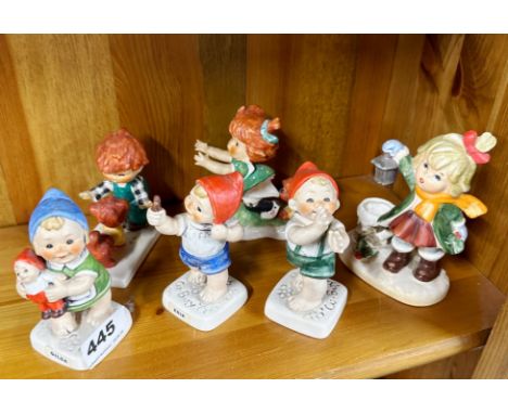 A group of Goebel (Hummel) child figures, tallest H. 13cm.