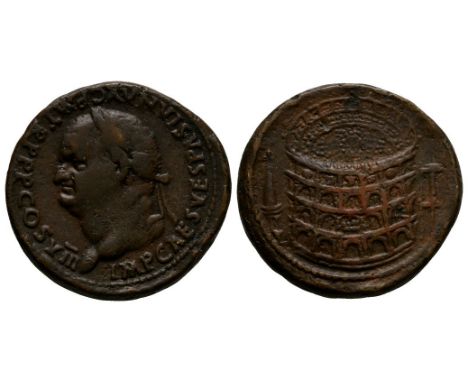 19th century or earlier. Obv: IMP CAES VESPASIAN AVG P M TR P P P COS VIII legend with bar over VIII and laureate bust left. 