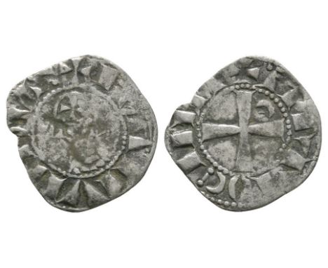 1201-1233 AD. Class J. Obv: profile bust with cresent left and star right with +BOAIIVNDVS legend. Rev: cross with crescent i